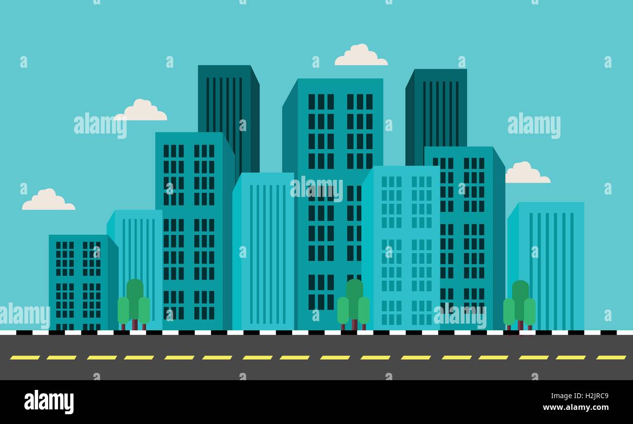 Flat vector illustration of city landscape Stock Vector Image & Art - Alamy