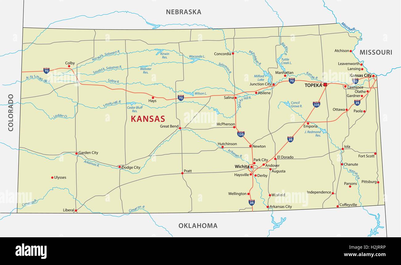 Kansas Map Stock Photos & Kansas Map Stock Images Alamy