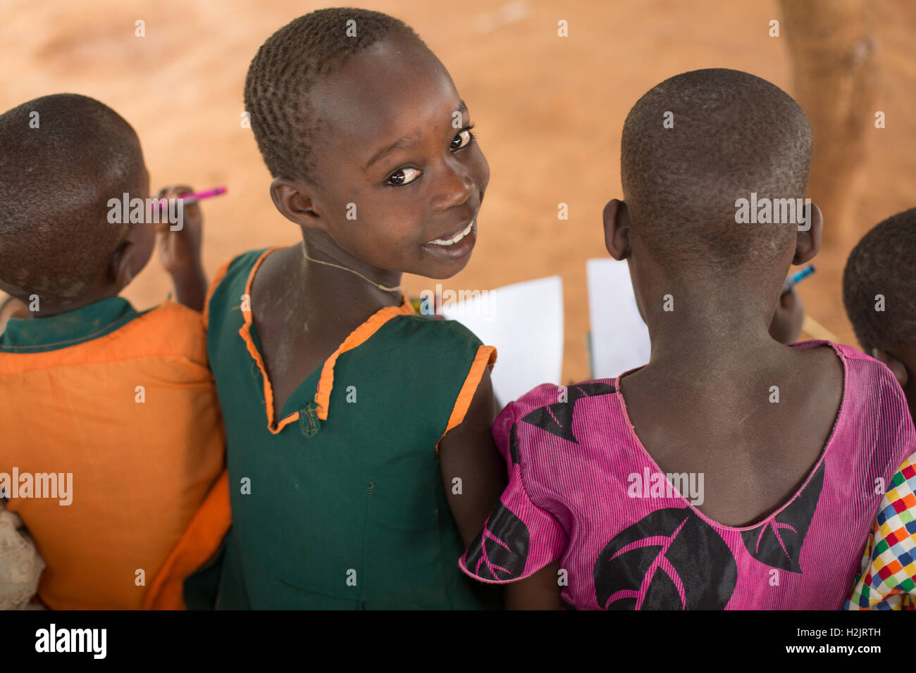Students study at primary school in Kaberamaido, Uganda. Stock Photo