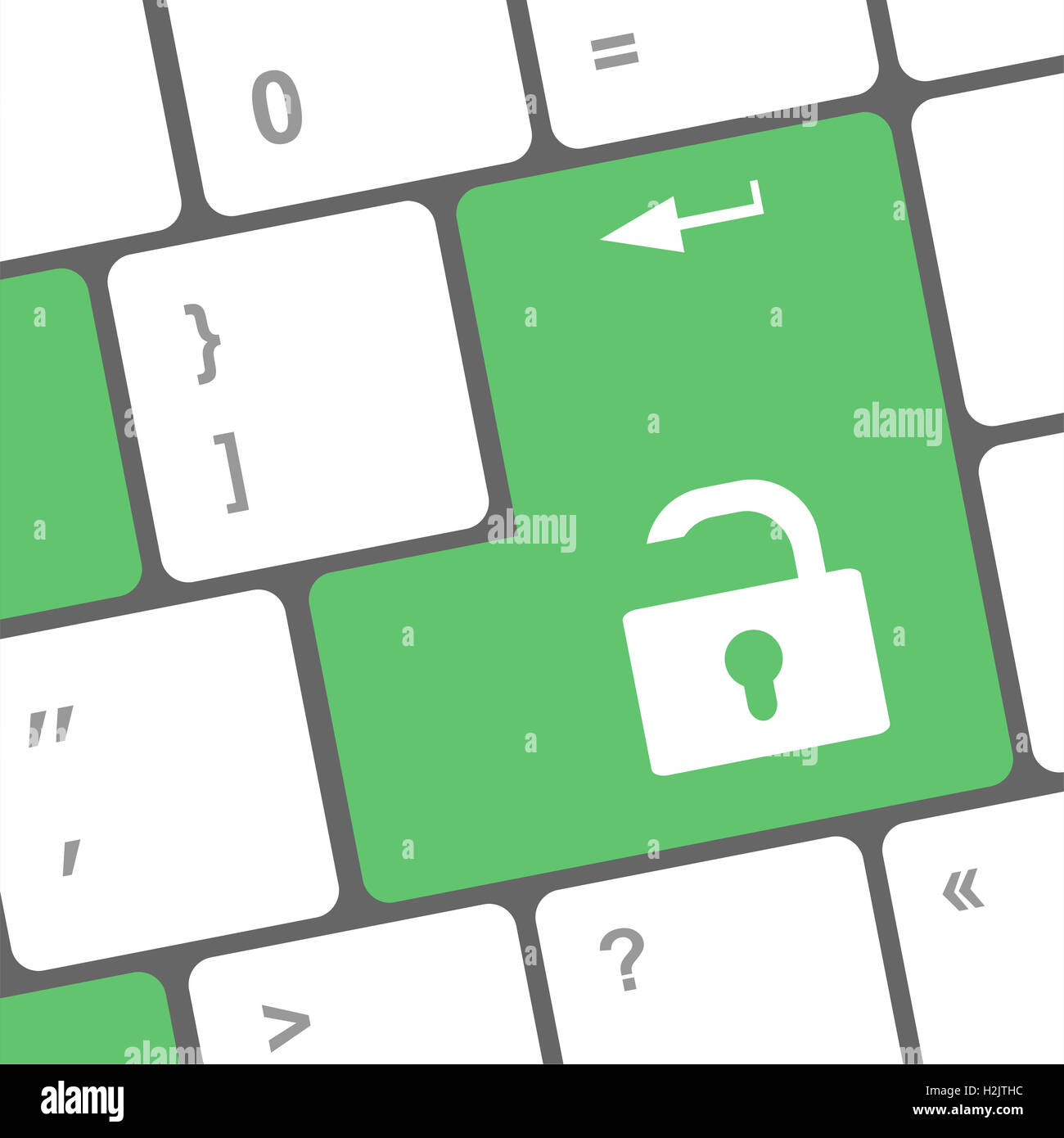 open lock button on the keyboard key Stock Photo - Alamy