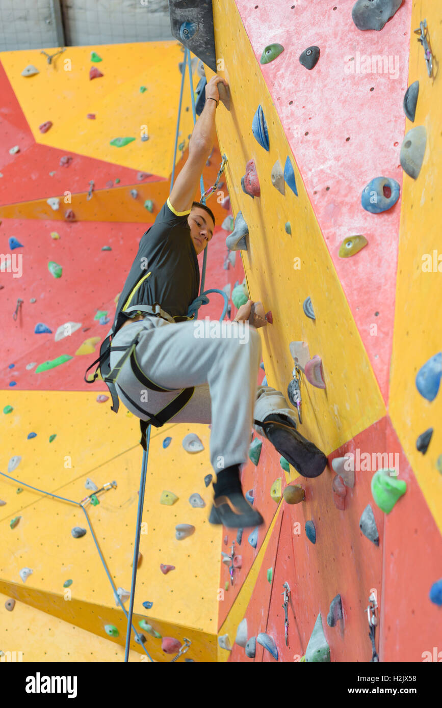 routes of wall climbing Stock Photo Alamy
