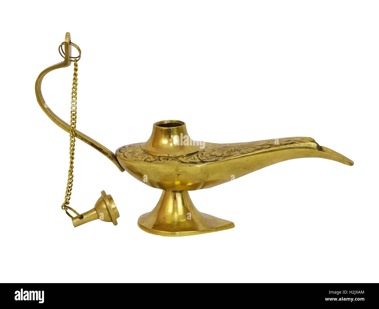 Gold genie lamp Stock Photo Alamy