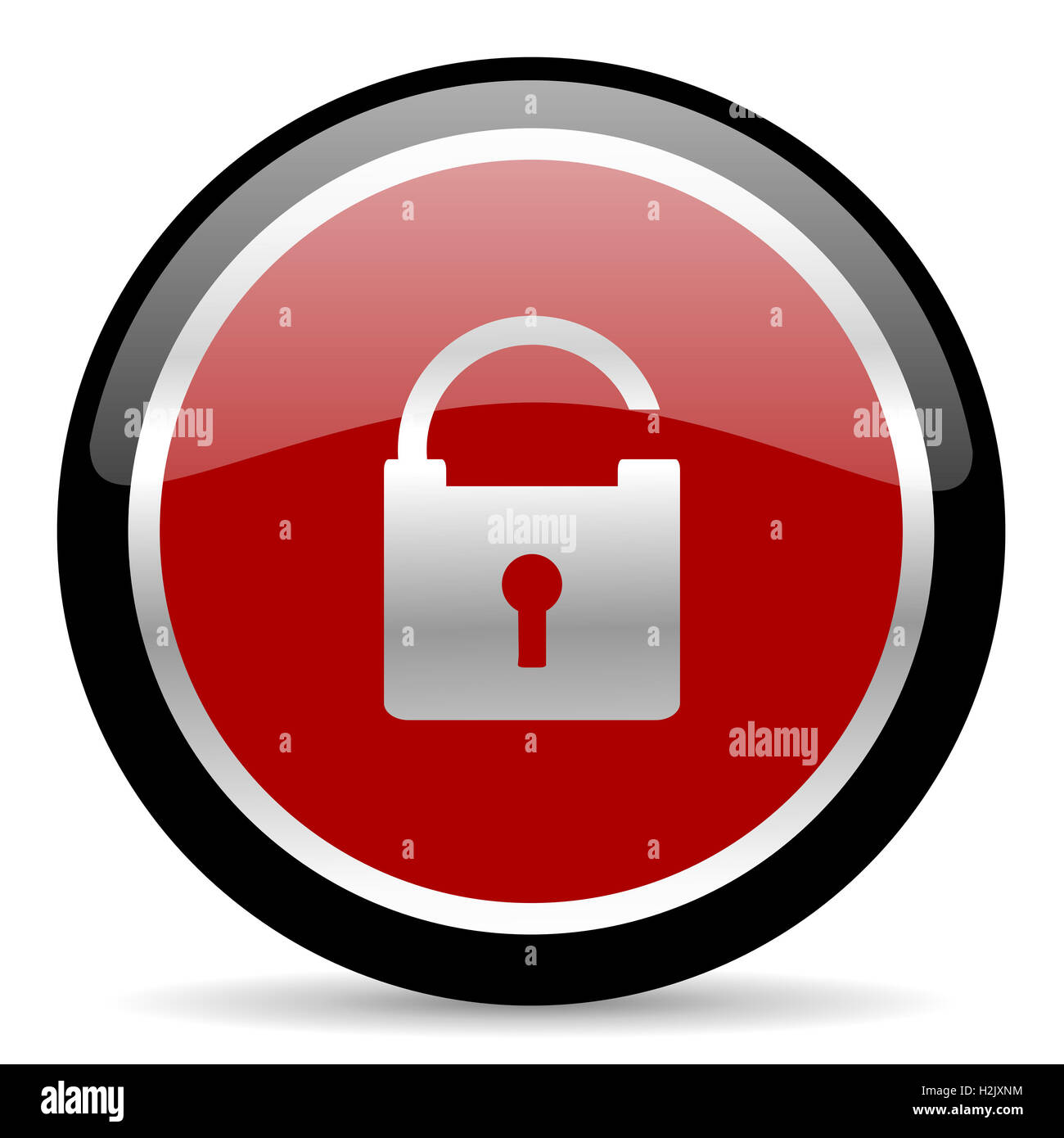Red locked padlock icon Cut Out Stock Images & Pictures - Alamy