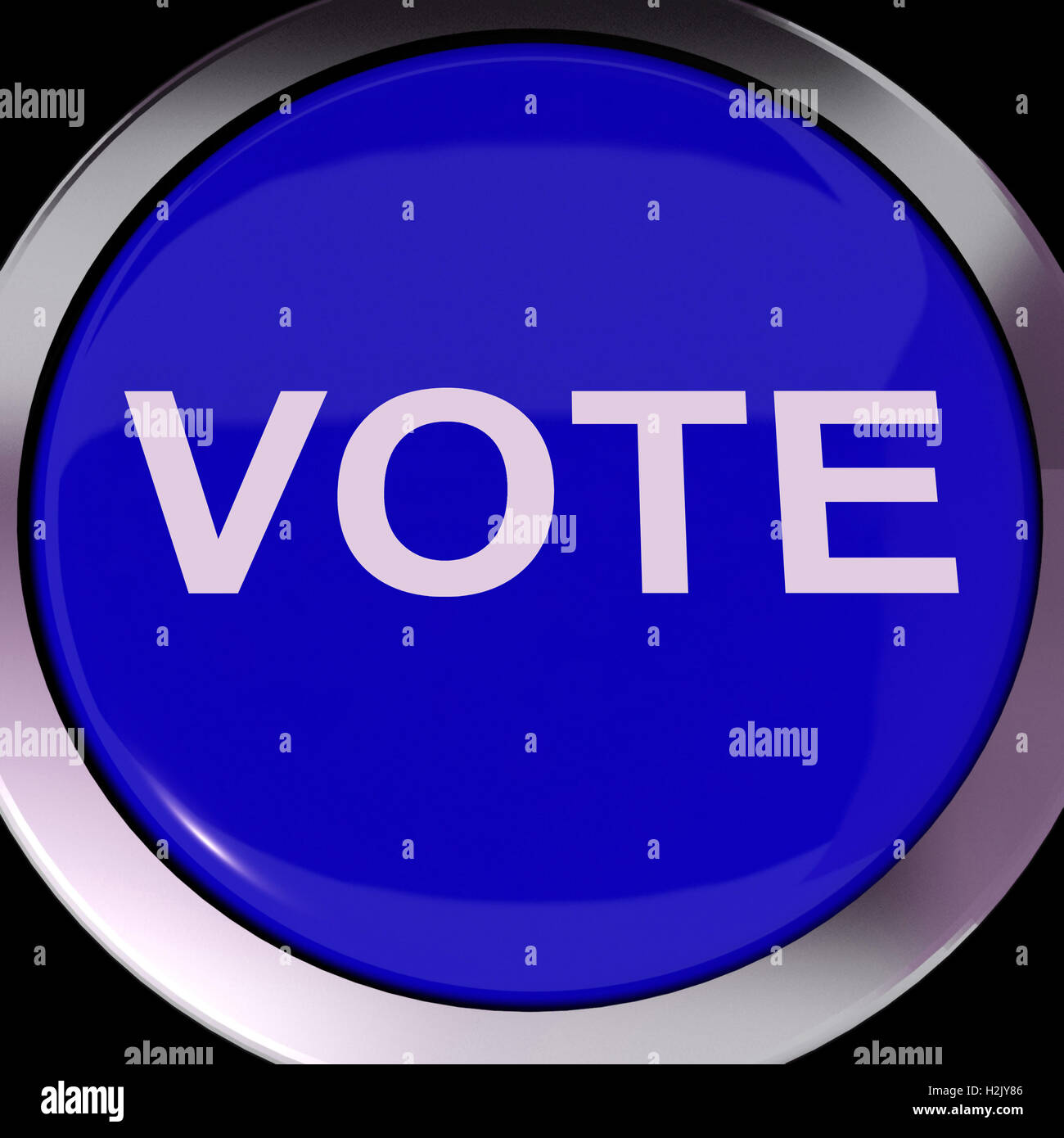 Vote Button Shows Options Voting Or Choice Stock Photo