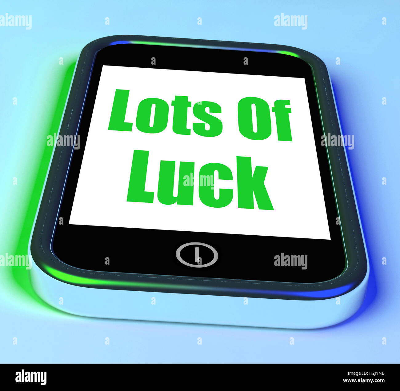 Lots of Luck On Phone Shows Good Fortune Stock Photo Alamy