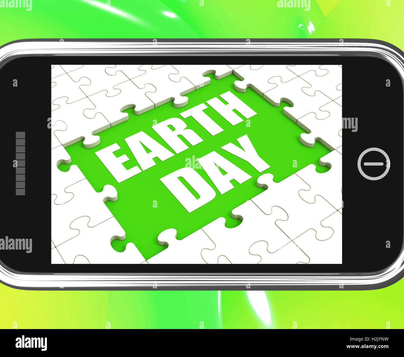 Earth Day Tablet Shows Environmentally Friendly Sustainable And Stock Photo