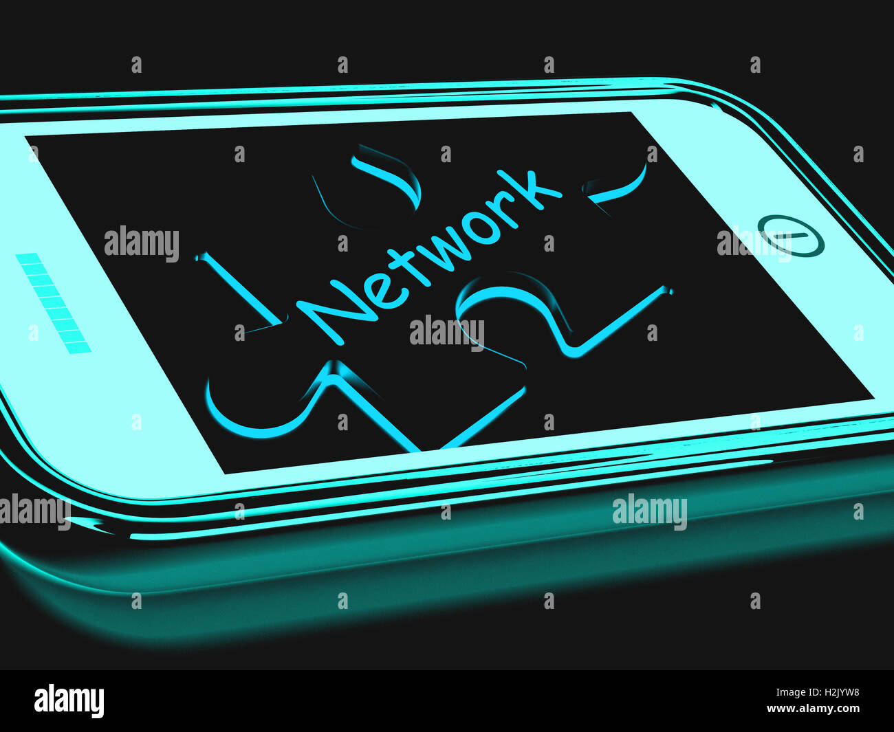Network Smartphone Shows Connecting And Communicating On Web Stock Photo