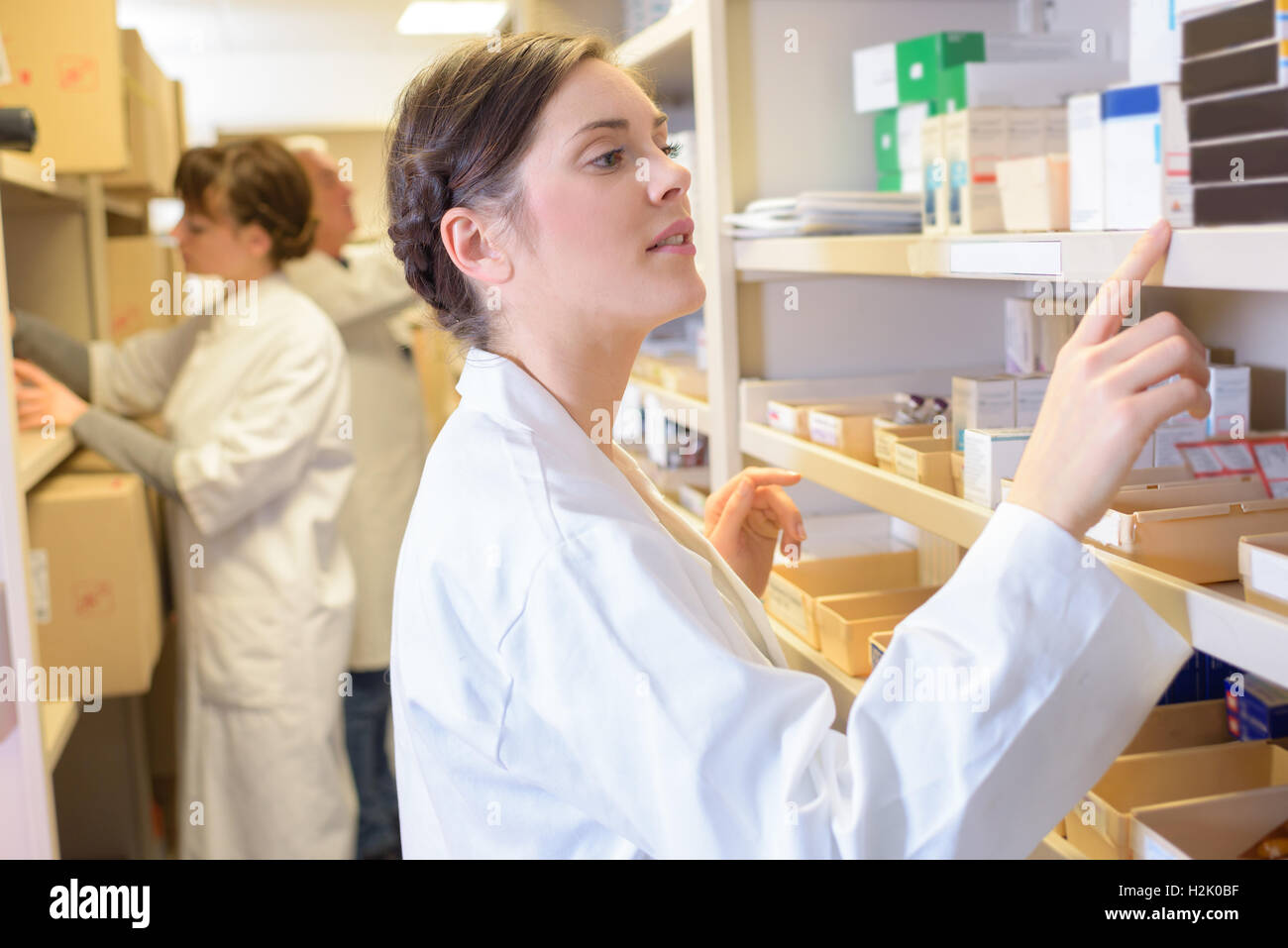 Medical Sample Inspection inspecting the medical supply Stock Photo - Alamy