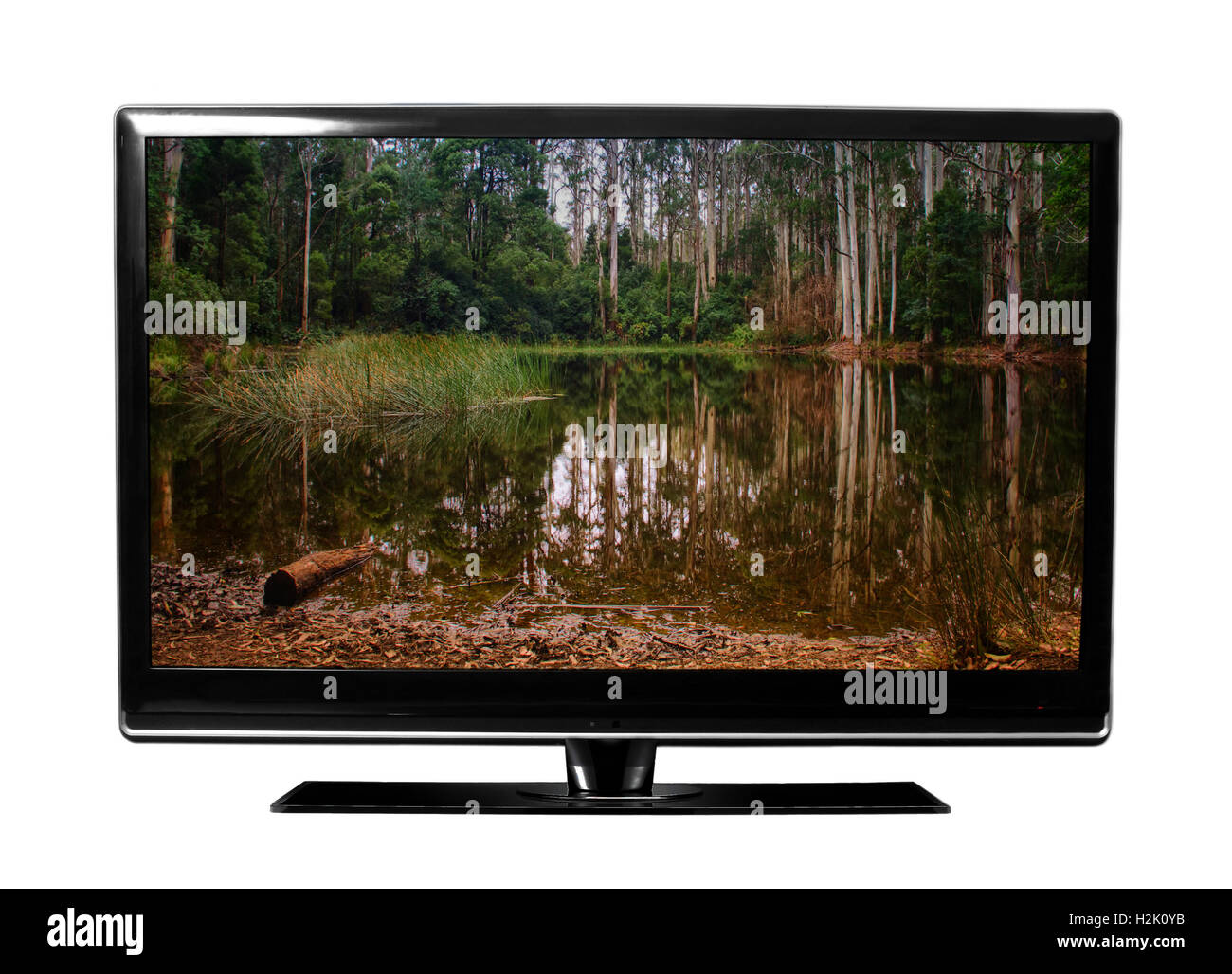 big tv with landscape Stock Photo Alamy
