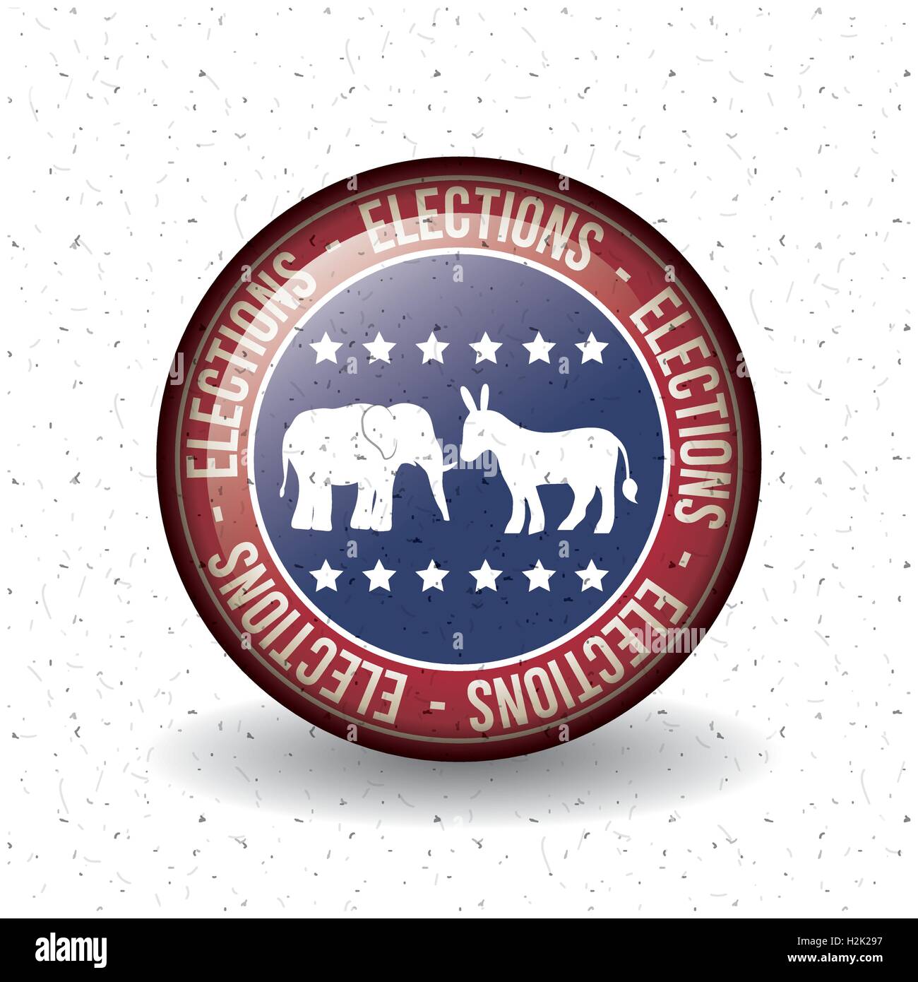 Isolated Donkey and elephant button of vote concept Stock Vector Image ...