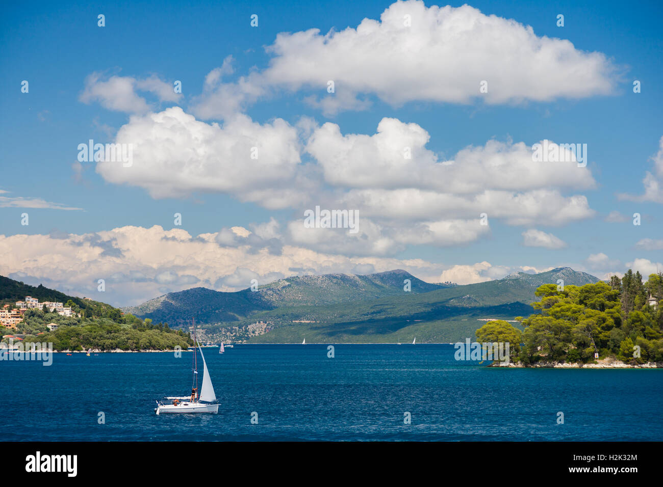 Nidri on Lefkada island Greece Stock Photo