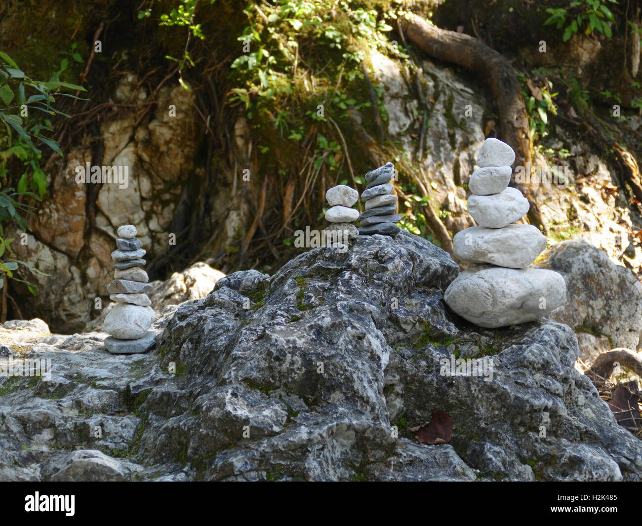 Bavaria Zen Rock Stacking Balancing Berchtesgaden National Park Ramsau