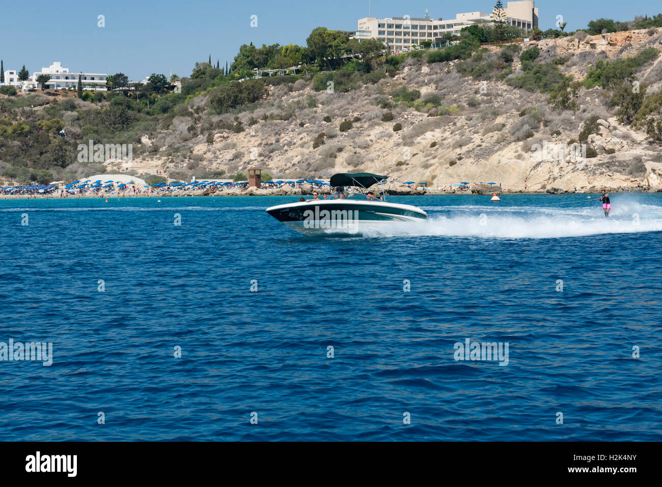 Water skiing, Cyprus Stock Photo Alamy