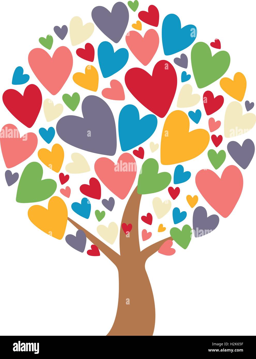 Love tree with colorful heart leaves Stock Vector Image & Art - Alamy