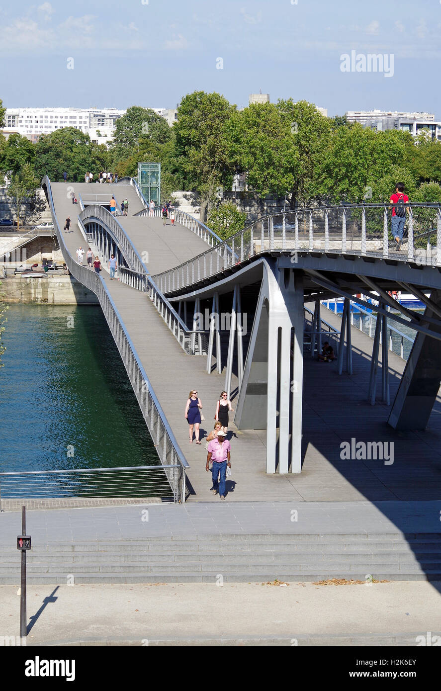 Paris, Pont Simone de Beauvoir over the Seine Stock Photo