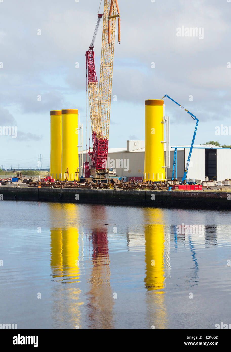 Offshore Structures Britain (OSB) factory making wind turbines at Haverton Hill near Billingham and Middlesbrough. UK Stock Photo
