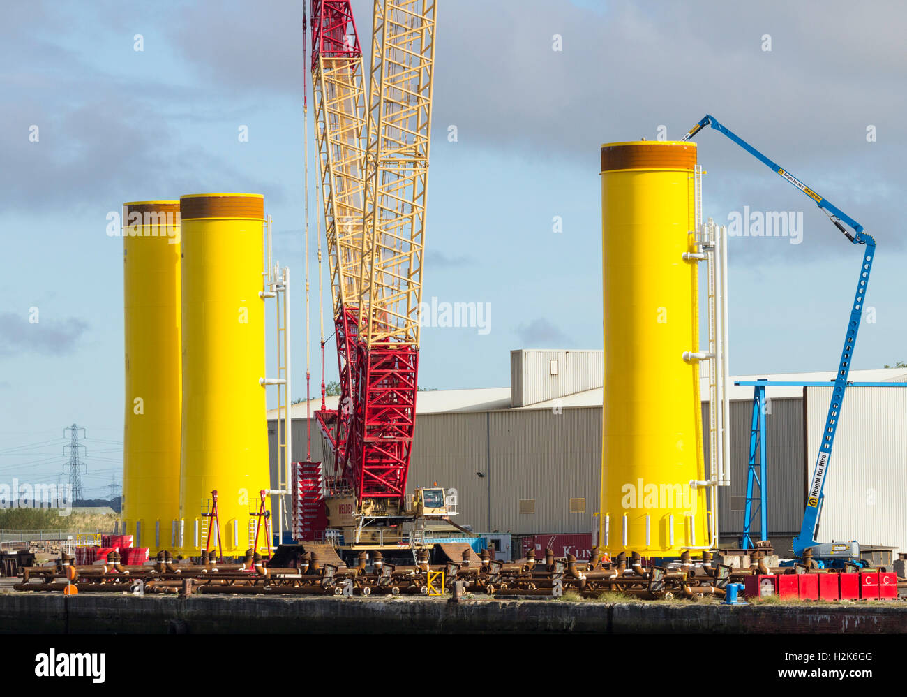 Offshore Structures Britain (OSB) factory making wind turbines at Haverton Hill near Billingham and Middlesbrough. UK Stock Photo