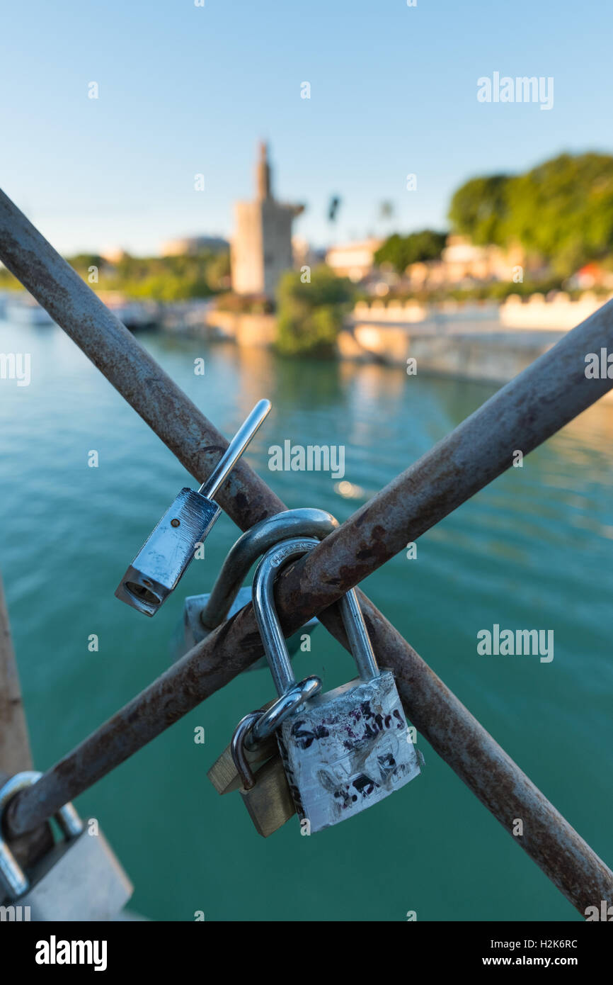 Padlocks on a bridge Stock Photo Alamy