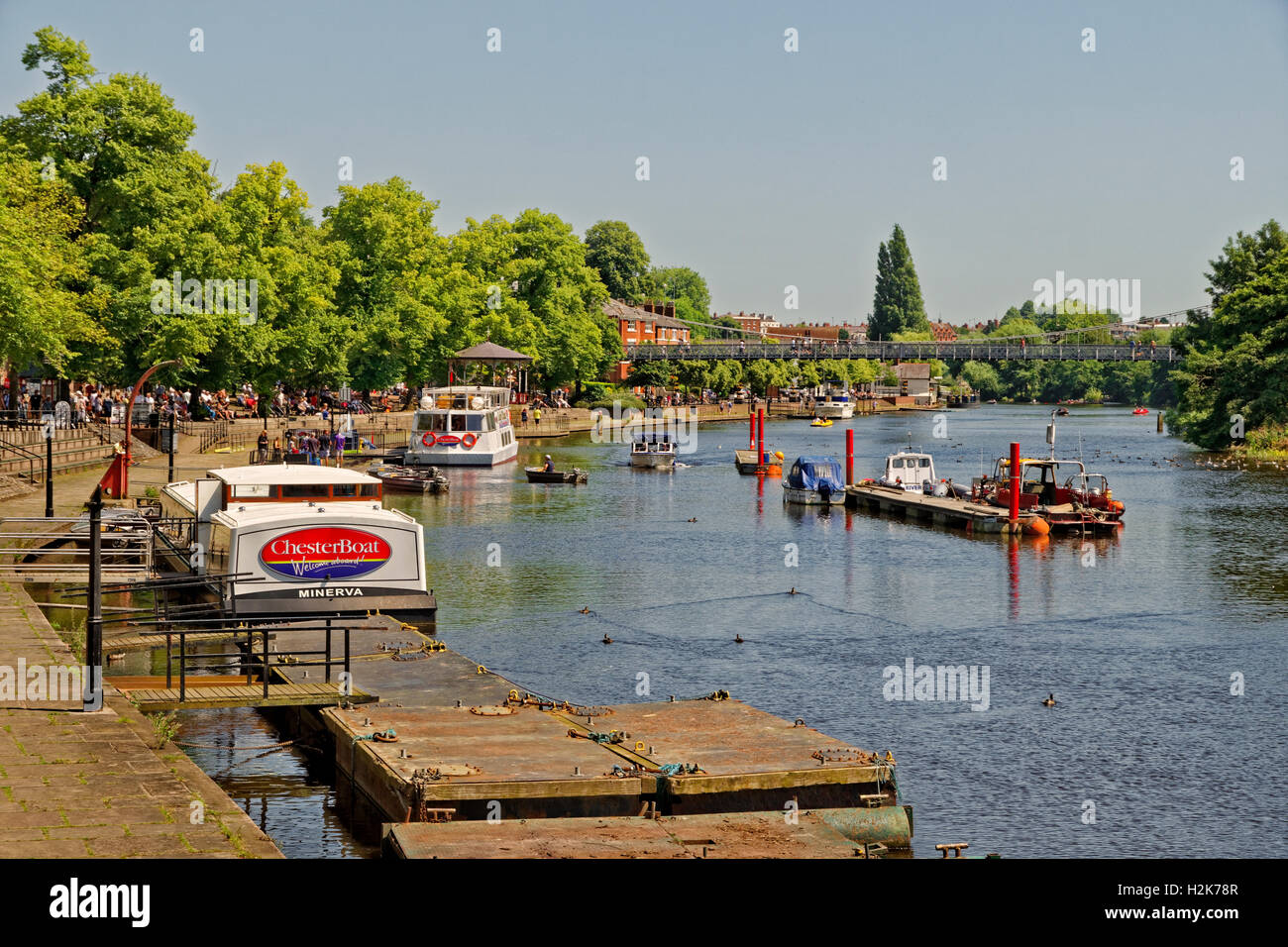 River Dee at Chester, county town of Cheshire, England. UK Stock Photo