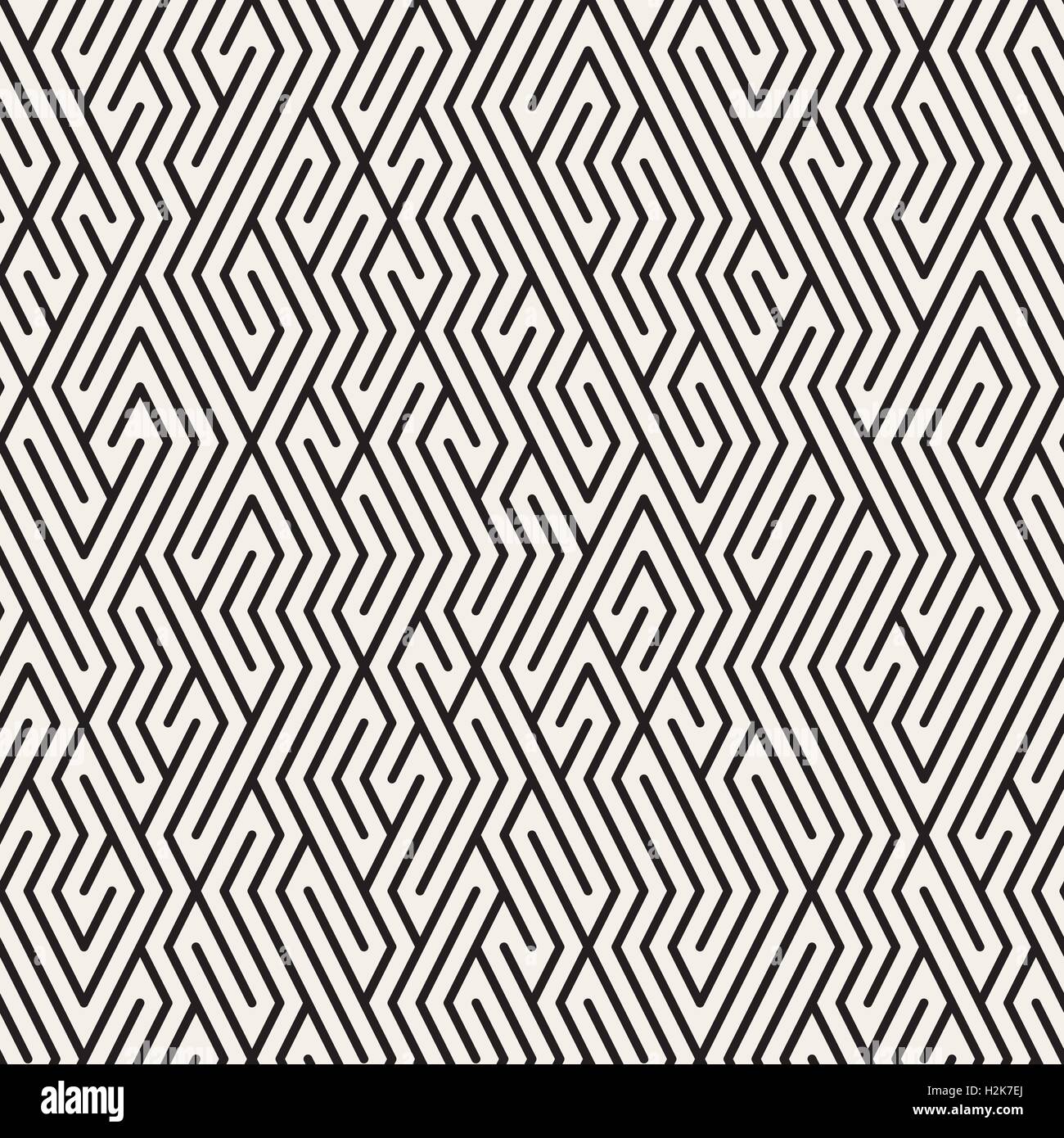 Vector Seamless Black and White Maze Lines Grid Pattern Stock Vector ...