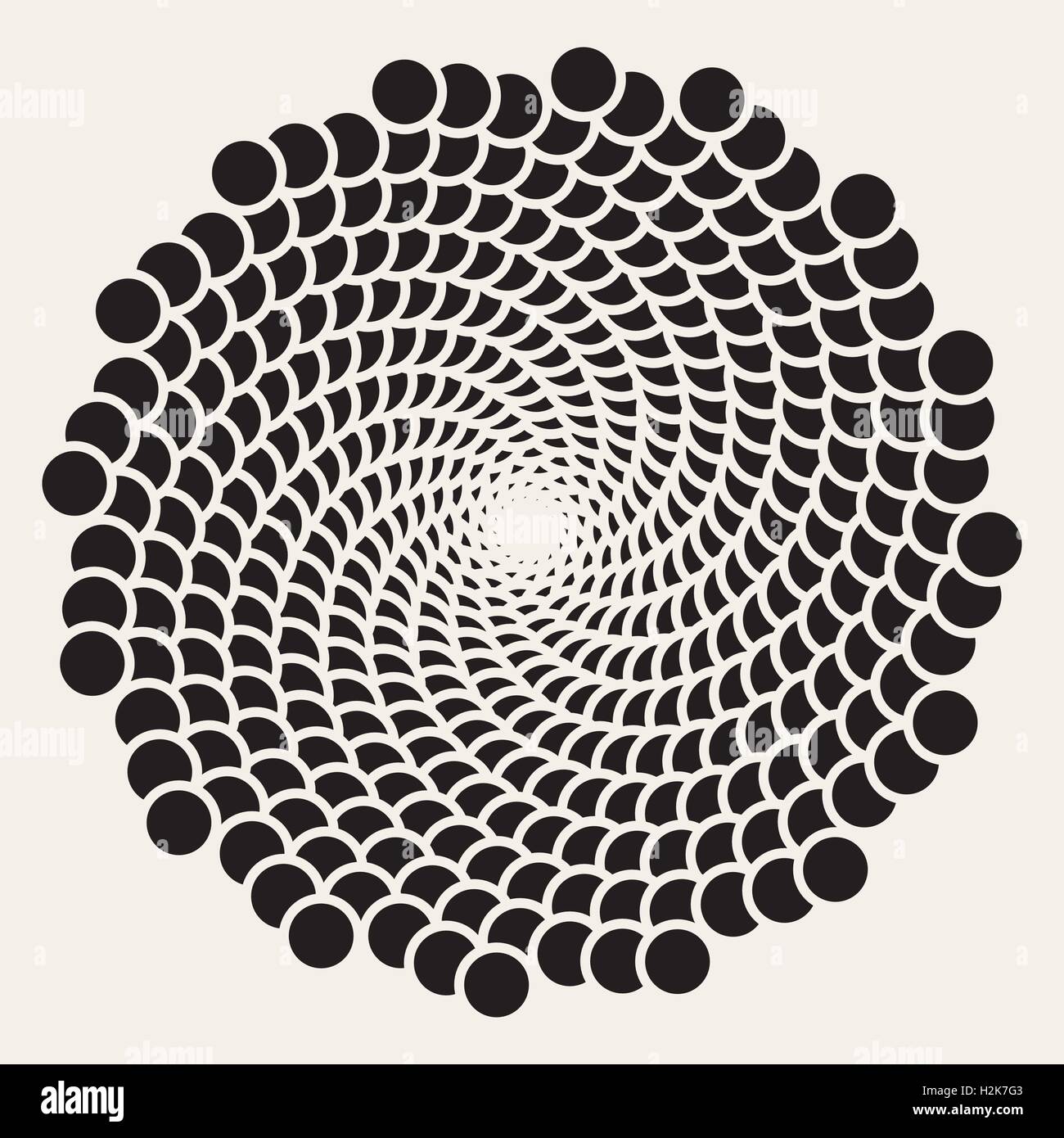 Vector Black and White Spiral Circles Swirl Abstract Round Optical