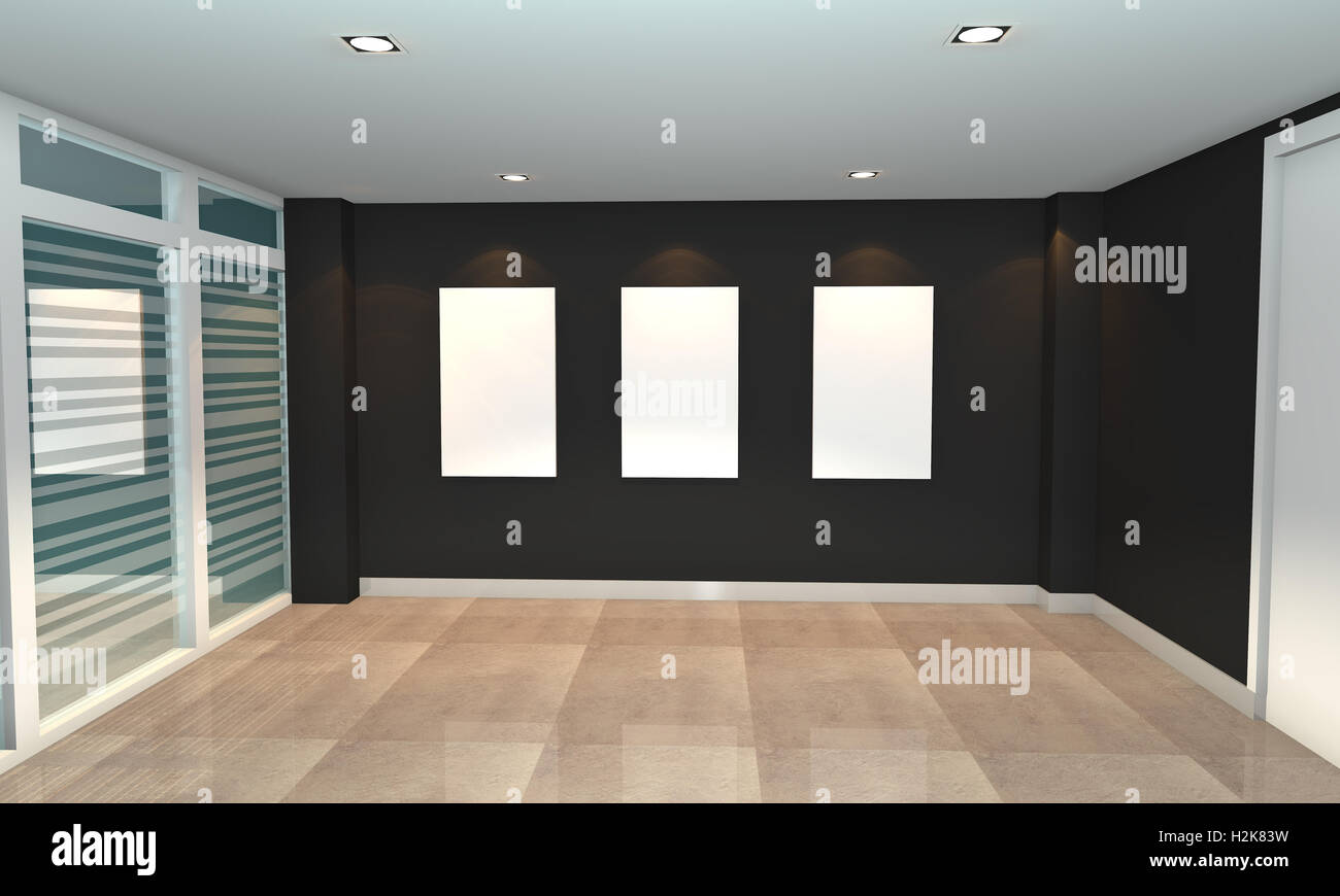 black interior gallery Stock Photo - Alamy