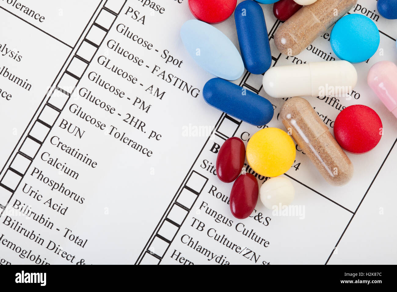 Drugs on Medical Requisition Form Stock Photo - Alamy