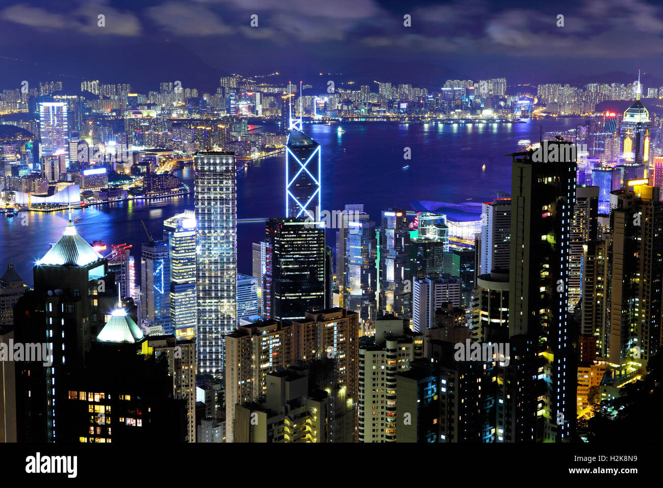 Hong Kong cityscape at night Stock Photo - Alamy