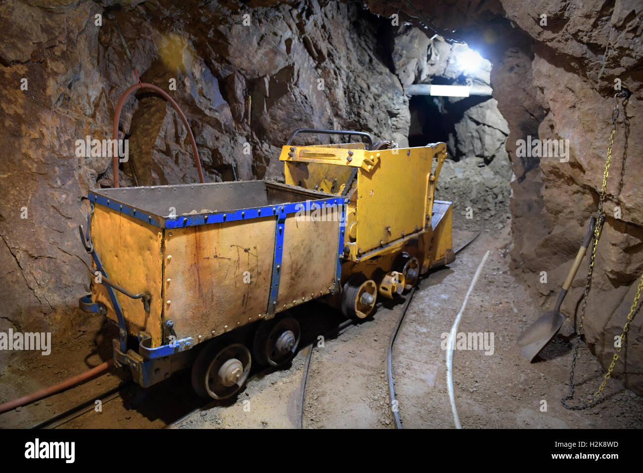 Inside of gold mine in Colorado Stock Photo