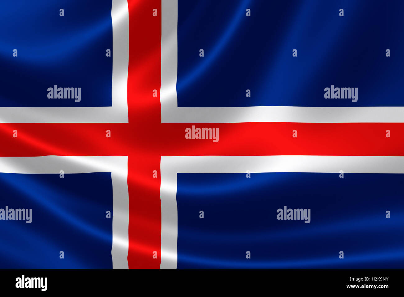 3D rendering of the flag of Iceland on satin texture Stock Photo - Alamy
