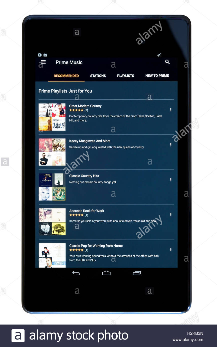 Amazon Prime Music App On An Android Tablet Pc Dorset England Uk Stock Photo Alamy