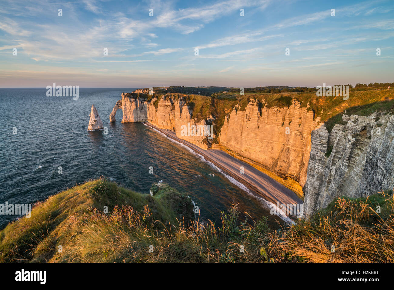 The cliffs of Etretat on the Normandy coast, France, EU, Europe Stock ...