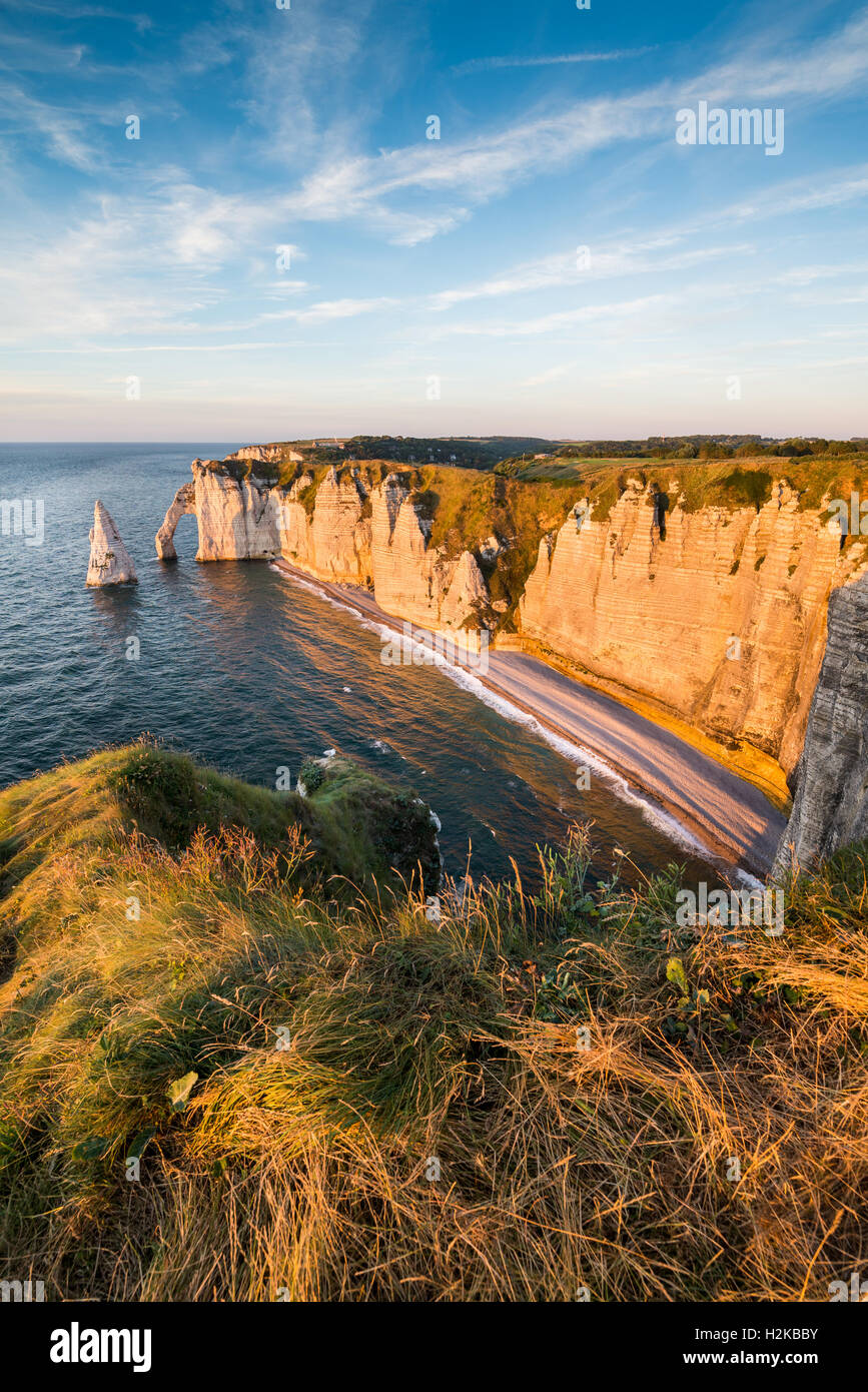 The cliffs of Etretat on the Normandy coast, France, EU, Europe Stock ...