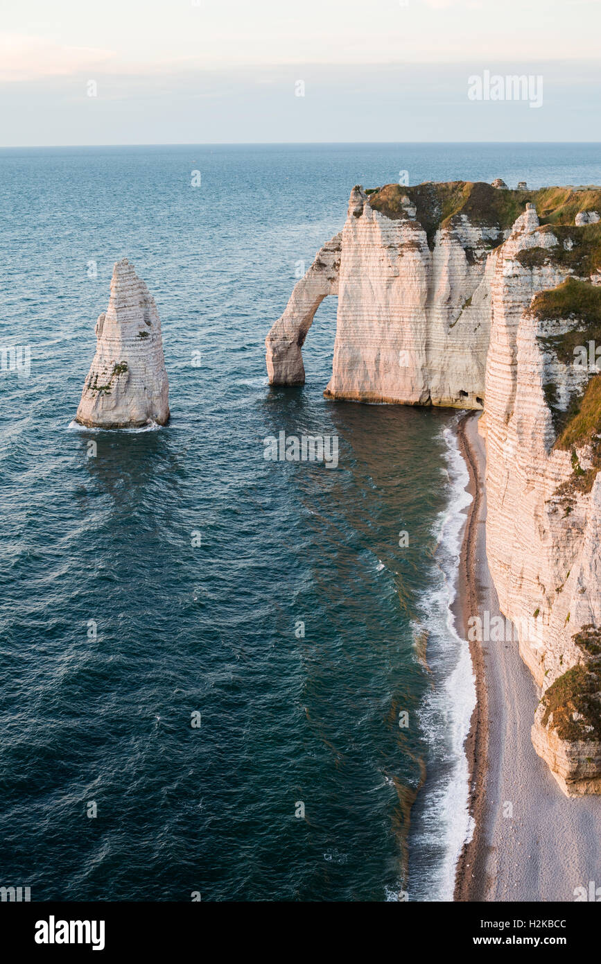 The cliffs of Etretat on the Normandy coast, France, EU, Europe Stock ...