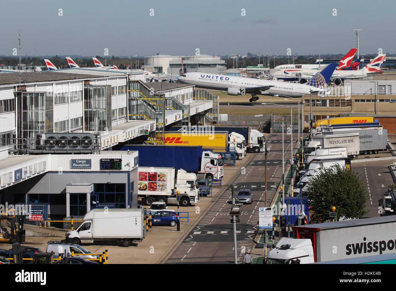 LONDON HEATHROW CARGO TERMINAL Stock Photo