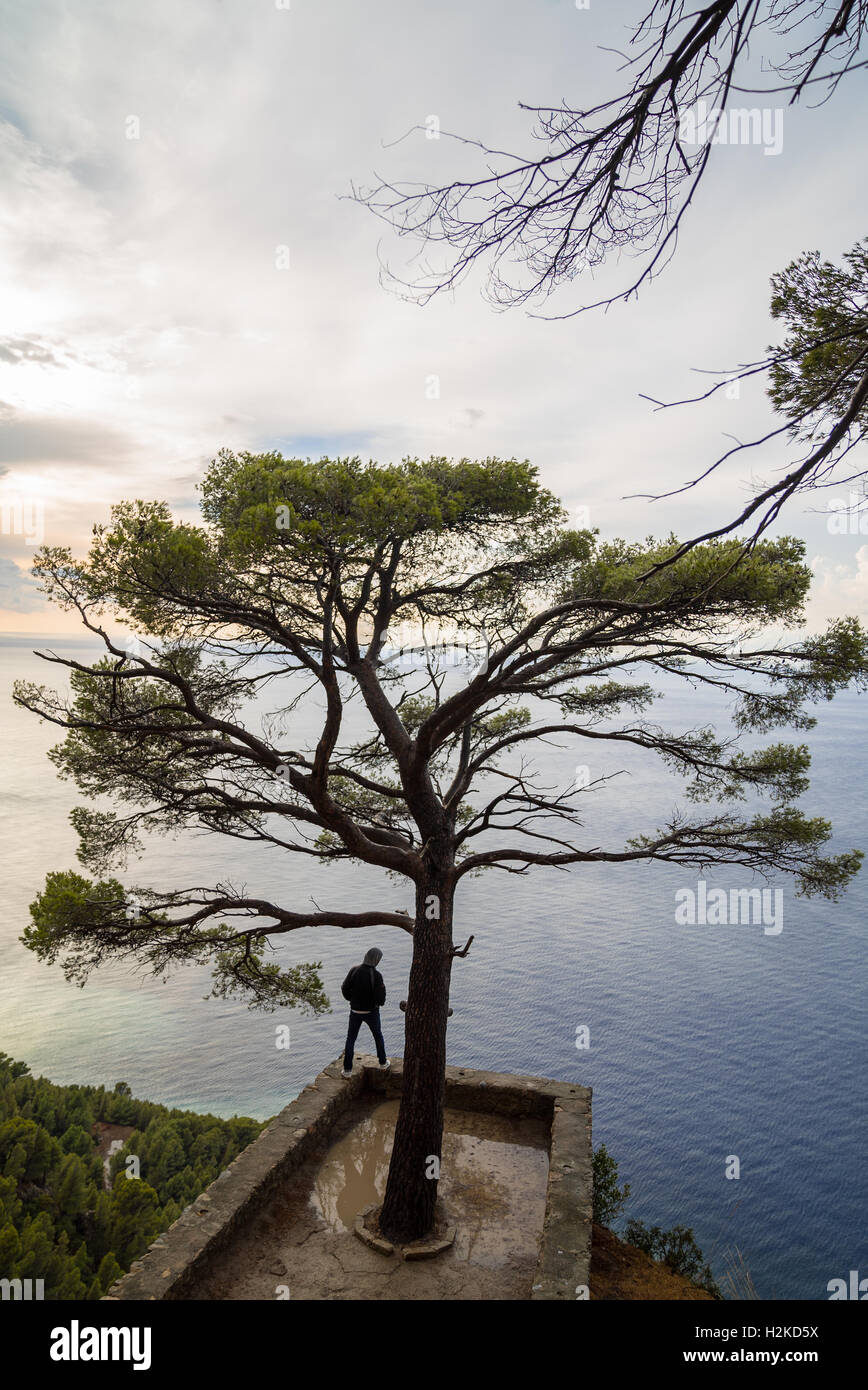 Looking over a sunset in Deia, Mallorca. Luca Livraghi Stock Photo