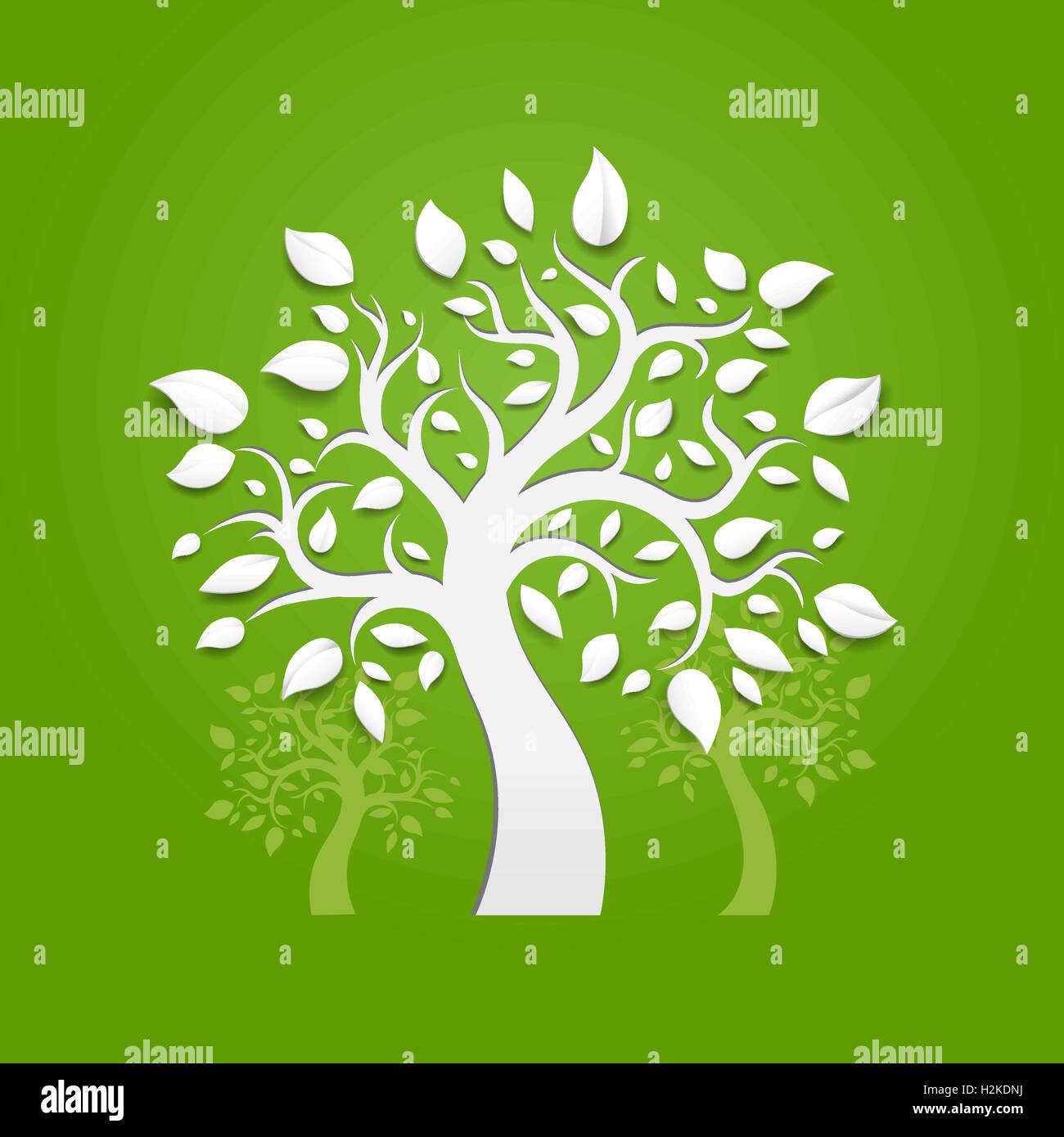 Abstract vector trees on green background Stock Vector Image & Art - Alamy