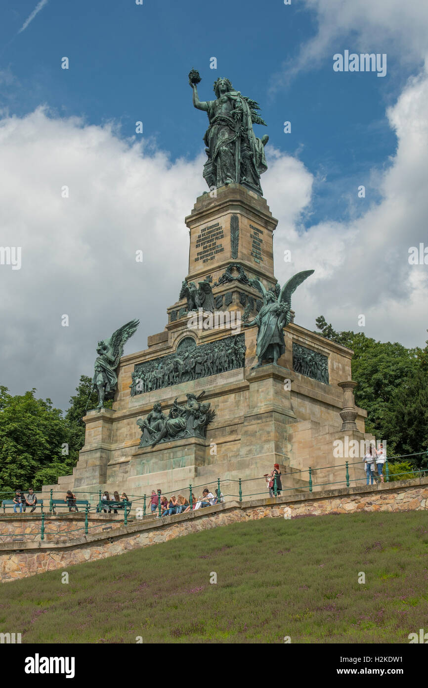 Germania Statue, Niederwalddenkmal, Rudesheim, Germany Stock Photo