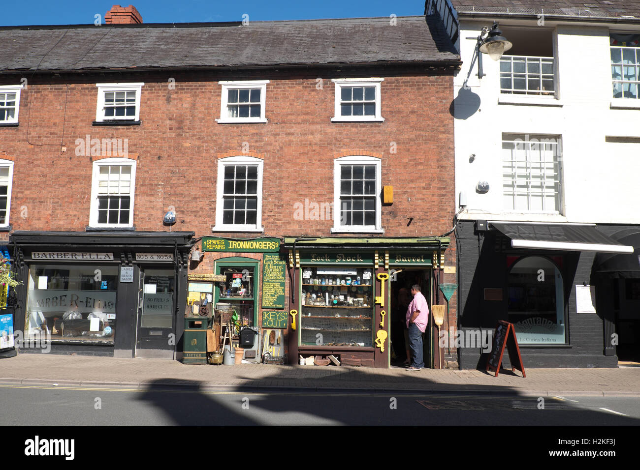 Hereford England UK - traditional ironmonger shop along St Owen Street in Hereford city centre Stock Photo