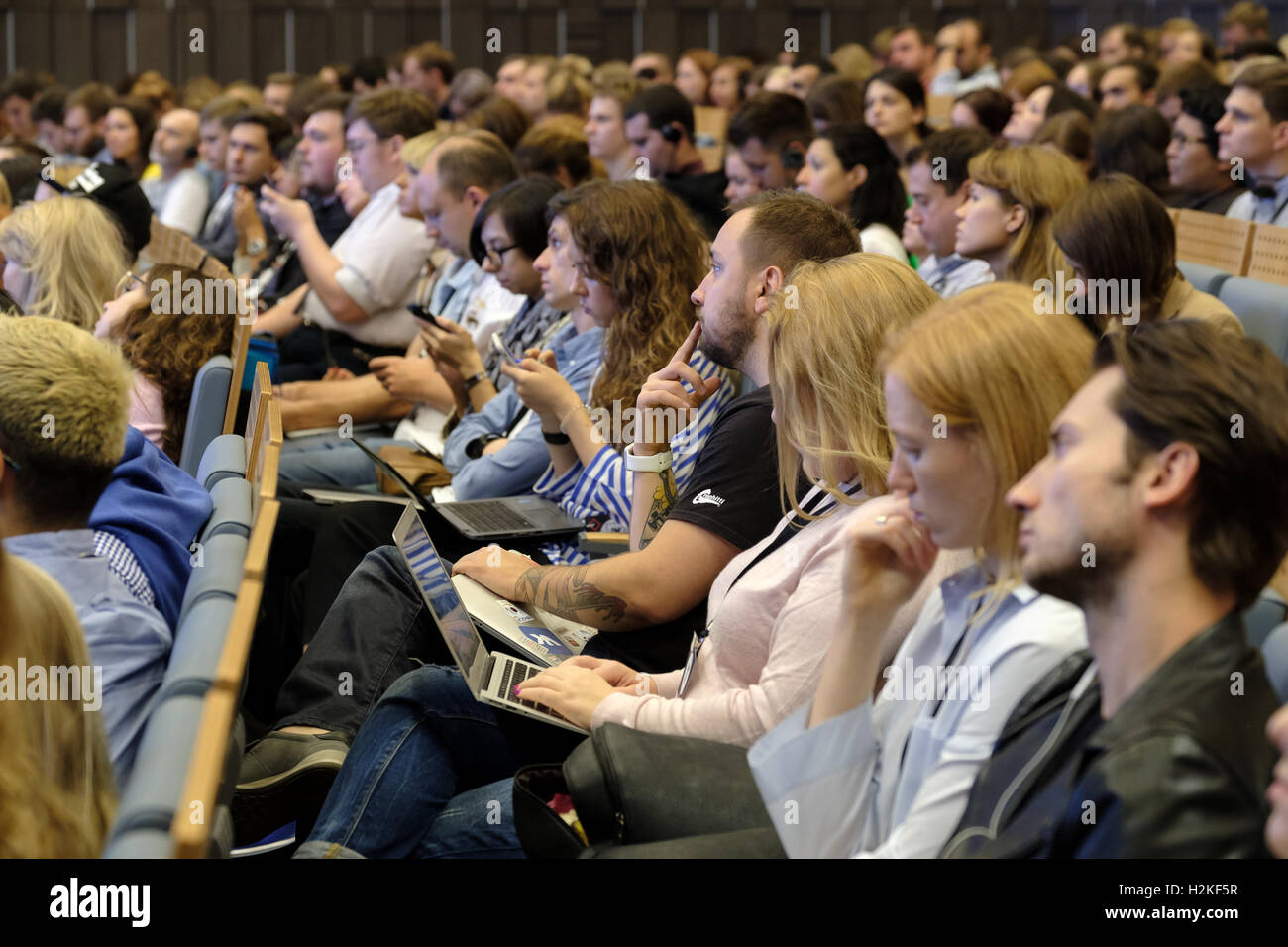 People attend business conference Stock Photo