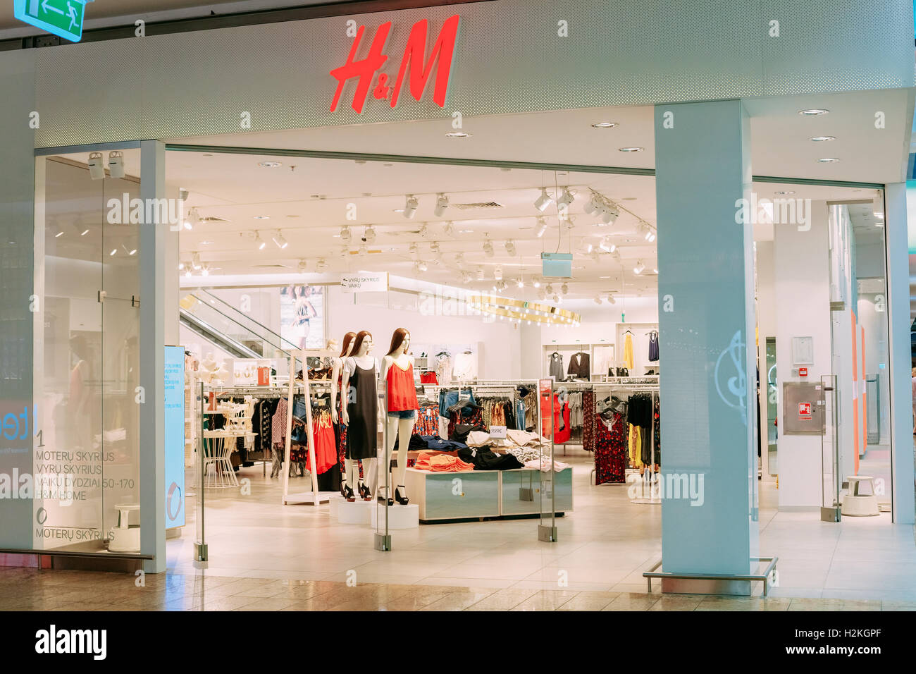 Vilnius, Lithuania - July 08, 2016: The Enterance To H&M Store With Summer  Collection Of Female Casual Wear Displayed At Acropol Stock Photo - Alamy