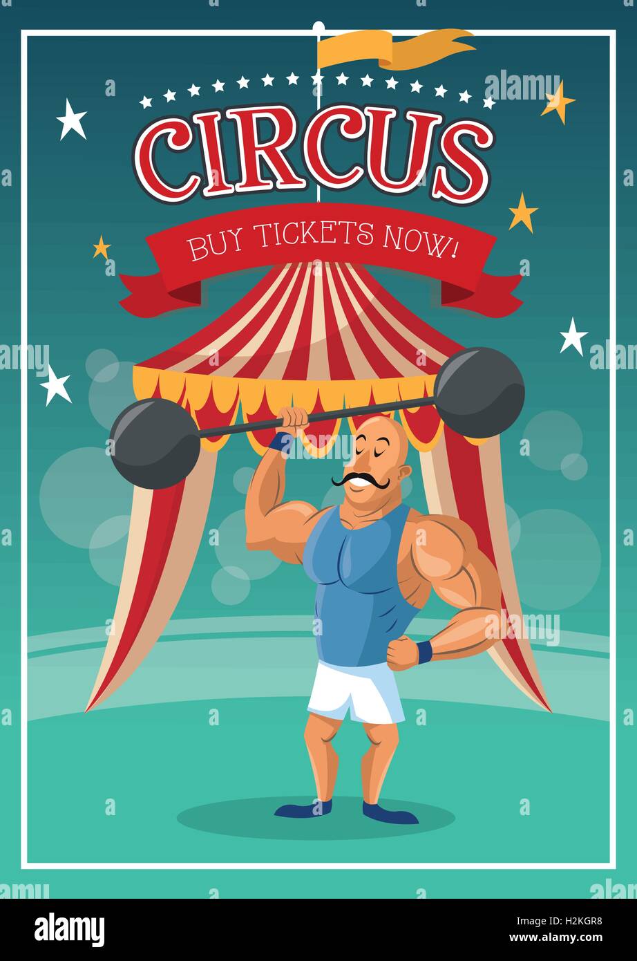 Strength man cartoon of circus Stock Vector Image & Art - Alamy