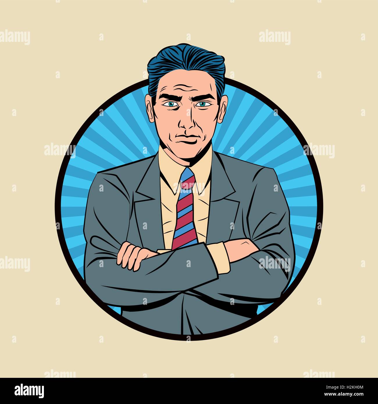 Pop art design of man cartoon Stock Vector