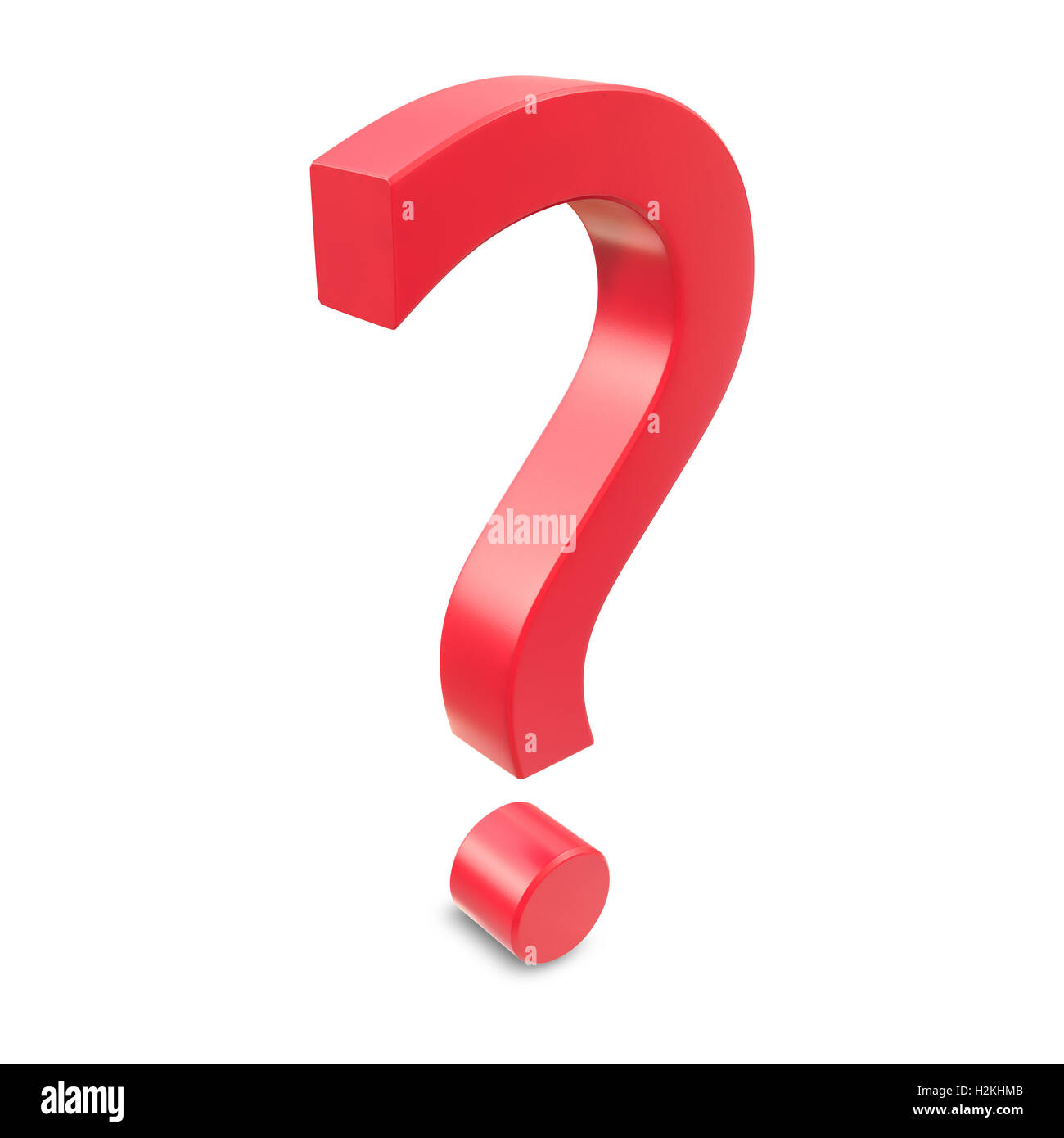 Red question mark isolated on white background. 3d rendering Stock ...