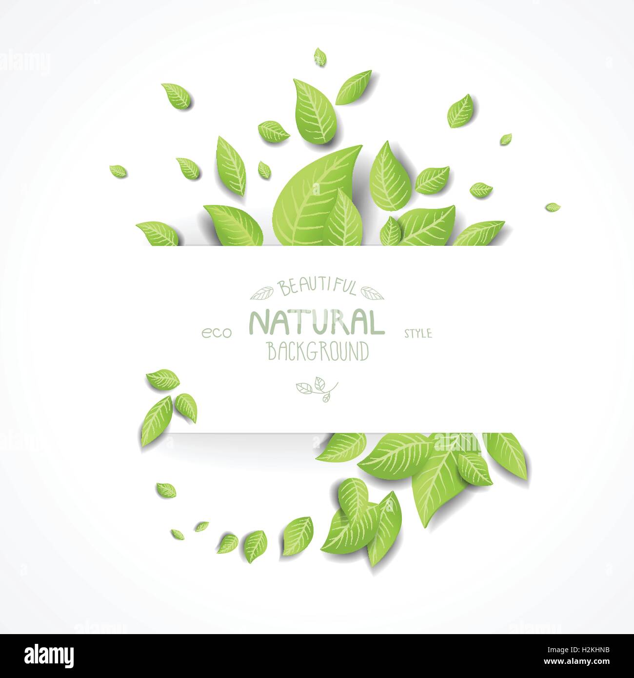 Eco background with fresh green leaves Stock Vector Image & Art - Alamy