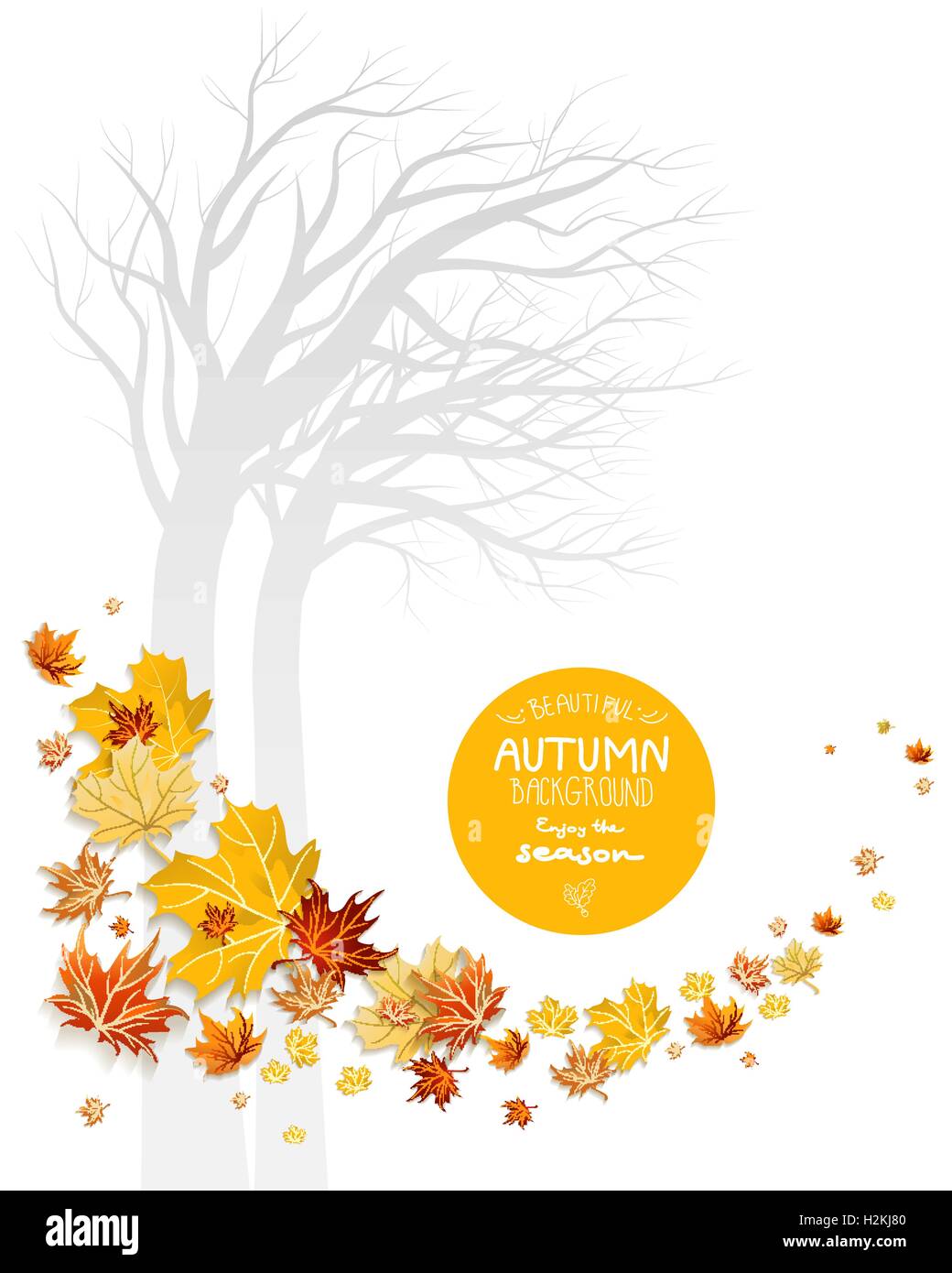 Leaves and silhouette of a tree Stock Vector Image & Art - Alamy