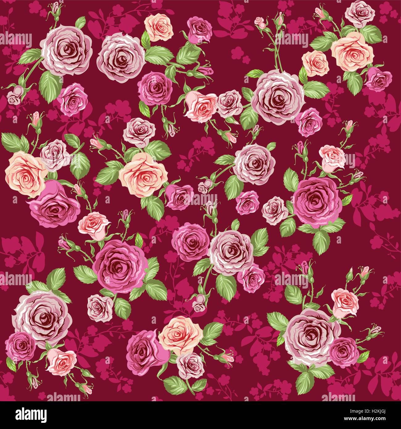 Roses pattern hi-res stock photography and images - Alamy