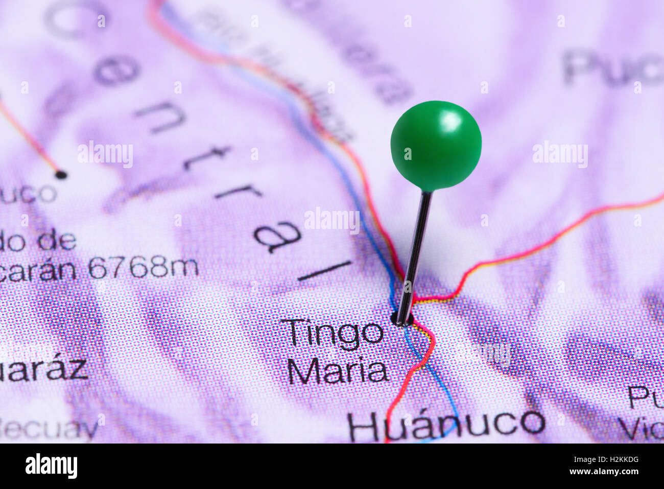 Tingo Maria Peru Map Tingo Maria Pinned On A Map Of Peru Stock Photo - Alamy