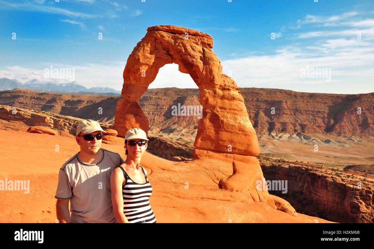 couple near Arches National Park Stock Photo