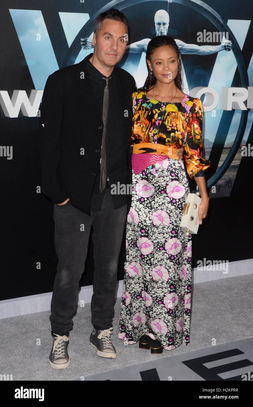 Los Angeles, CA, USA. 28th Sep, 2016. Ol Parker, Thandie Newton at arrivals for WESTWORLD Premiere on HBO, TCL Chinese 6 Theatres (formerly Grauman's), Los Angeles, CA September 28, 2016. Credit:  Priscilla Grant/Everett Collection/Alamy Live News Stock Photo